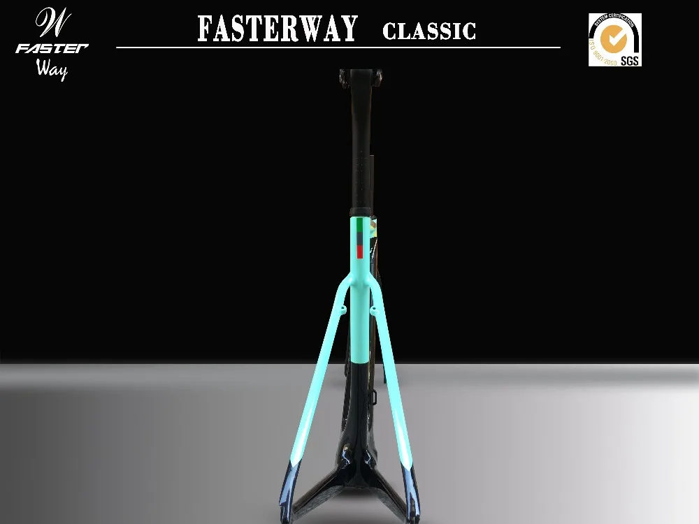 Тайваньский бренд FASTERWAY Классический прозрачный оранжевый серебряный супер легкая карбоновая рама, дорожный: рамка+ подседельный штырь+ вилка+ зажим+ гарнитура
