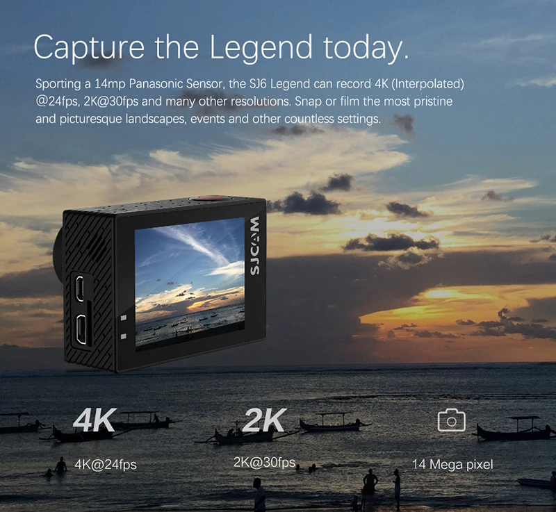 SJCAM SJ6 Legend экшн-Камера спортивная DV 4K Wifi 30m Водонепроницаемая 1080P Ultra HD " сенсорный экран Notavek 96660 пульт дистанционного управления Оригинальная камера