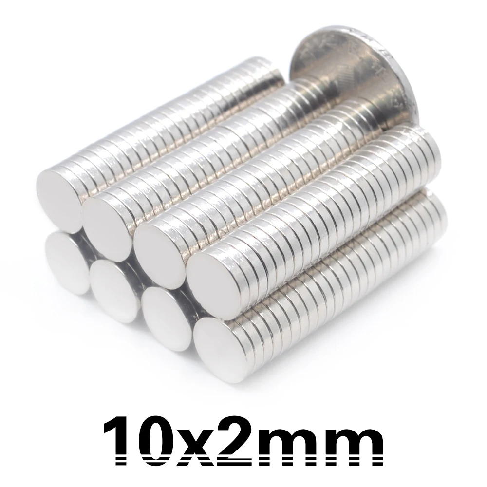 20/50/100 шт 10x2 мм супер мощный сильный Массовая круглый NdFeB ниодимовые Дисковые Магниты Диаметр 10 мм x 2 мм N35 редкоземельный магнит 10*2