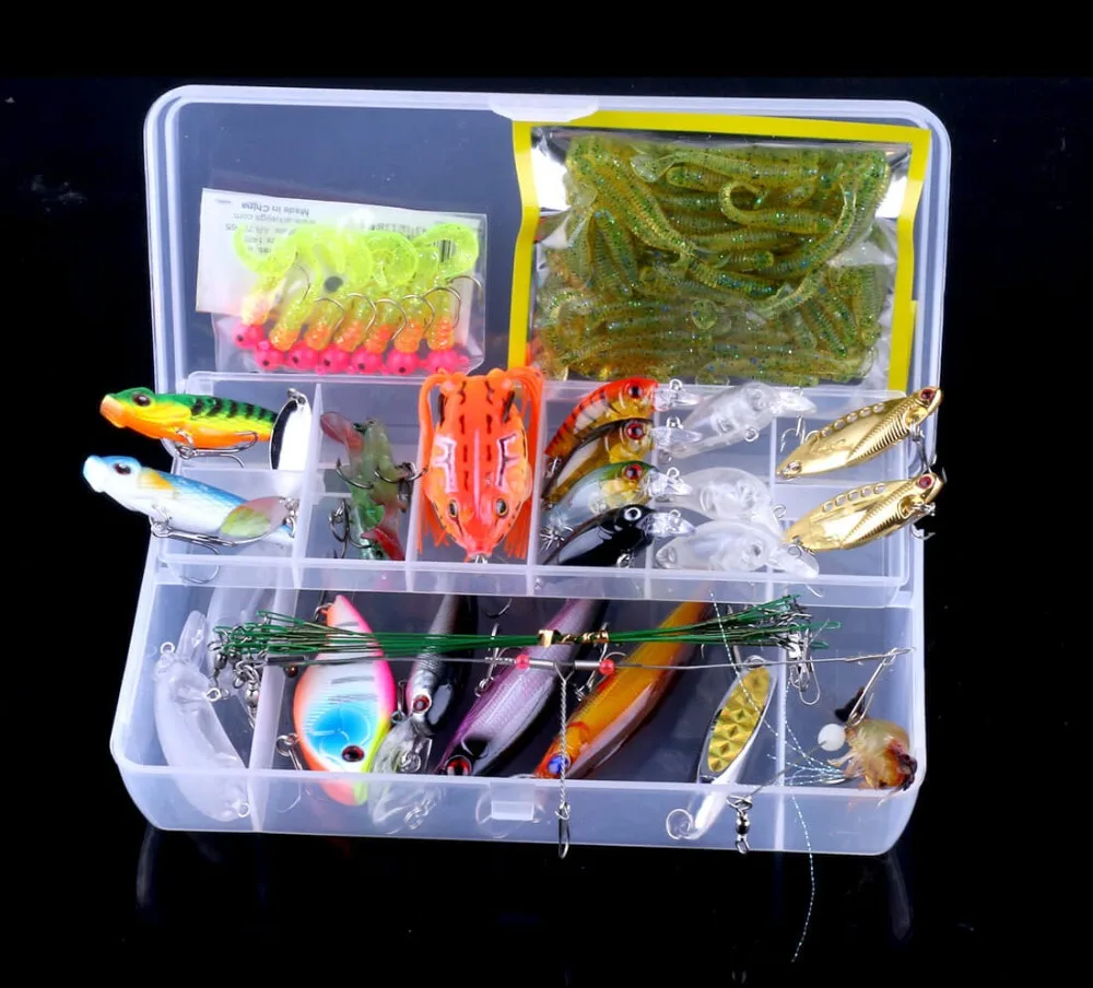 

90pk/box Freshwater Saltwater Fishing Lures Minnow VIB Frog Worm Shrimp Baits Bionic Artificial Crankbait Swimbait Tackle