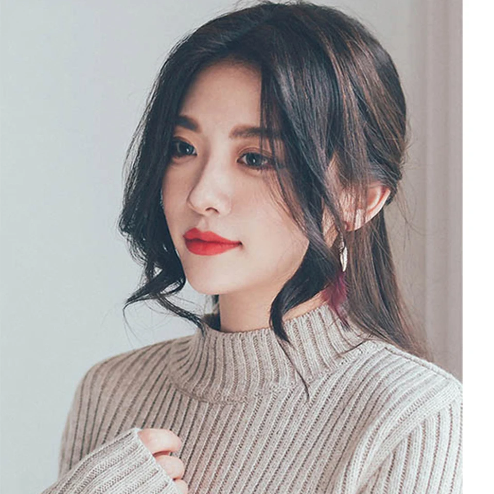 

Buqi Fashion Gradient Bangs Seamless Hair Extension Natural Real High Temperature Hair Extension Clip Female Bangs