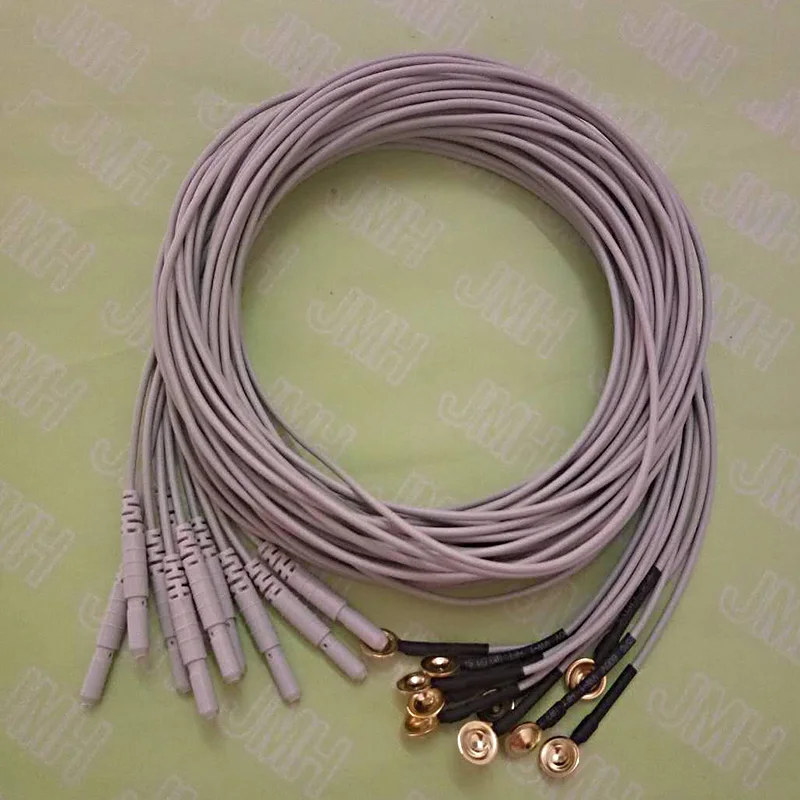 20pcs Din 1.5mm female plug EEG Copper Cap Electrode cable for sleep brain 1.5m |