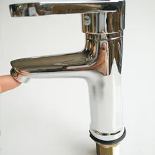 Медный кран с одним отверстием, кран для раковины на тазик, смеситель для раковины, кран для горячей и холодной воды