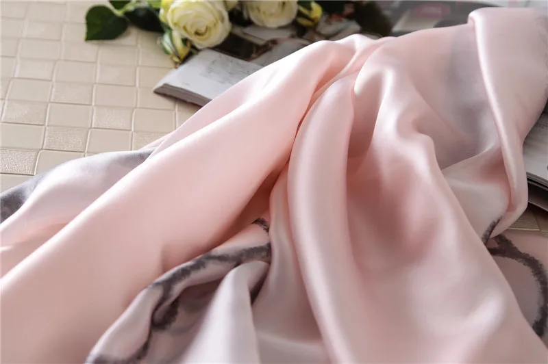 Модный женский шарф из чистого шелка, Женский испанский роскошный брендовый мягкий шарф с цветочным принтом, пляжные накидки, хиджаб, снуд