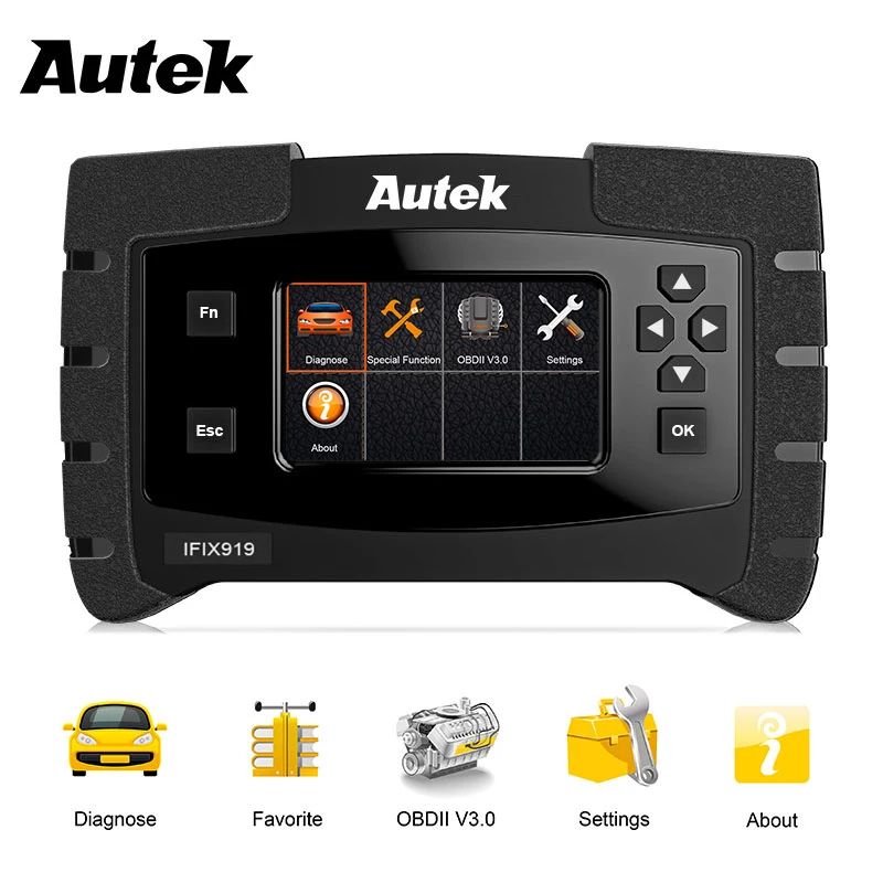 

Autek IFIX919 OBD2 Diagnostic Tool ABS Bleeding/ Oil Service/ EPB Reset Full System Diagnostic Car OBD OBD 2 Automotive Scanner