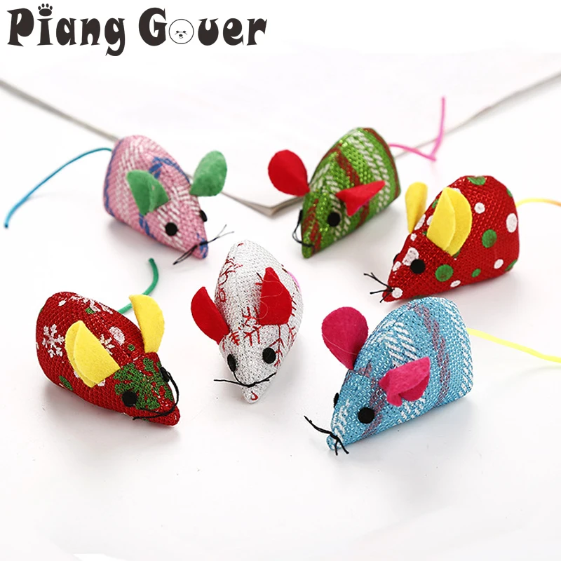 

5pcs/lot Mix Pet Catnip Mice Cats Toys Christmas Mice Cat Interactive Toy Kitten Pet Catnip Toy
