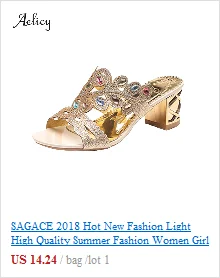 SAGACE/ г., летние женские Босоножки с открытым носком на не сужающемся книзу массивном каблуке; кожаные стразы; обувь для вечеринок; повседневные пляжные вьетнамки с кристаллами для девочек