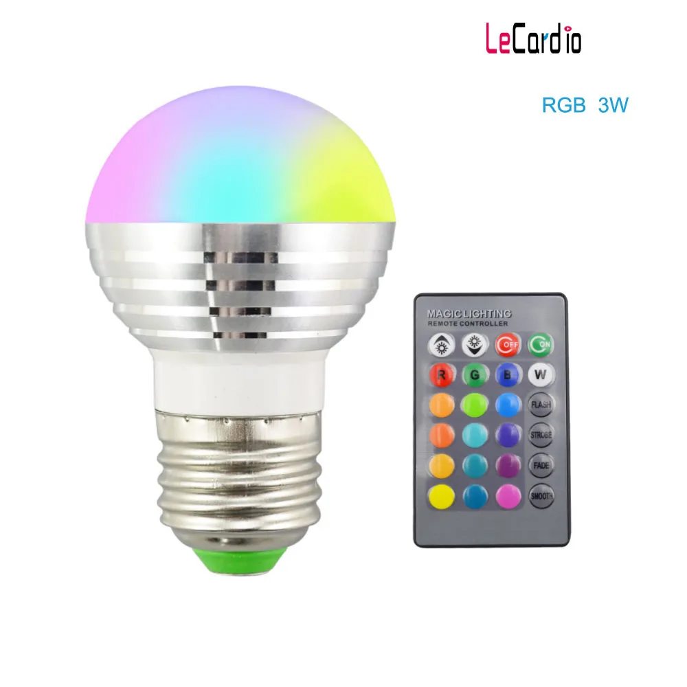 

E27 E14 RGB Led Bulb 16 Color Changing Magic Led Night Light Bulb Lamp Dimmable Stage Light 85-265V 110V 220V/Remote Control
