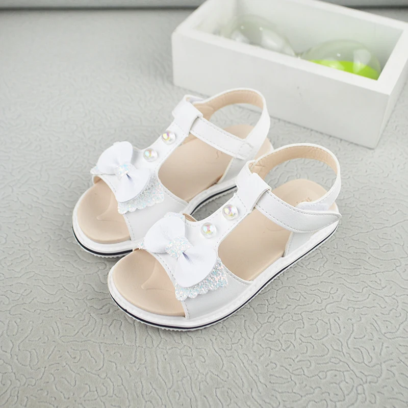

New Summer Girl Sandals Bow Princess Shoes Soft Bottom Non-Slip Student Girl Shoes Kids Summer Sandals KS491