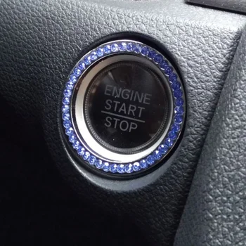

2019 Durable Universal Car Styling Auto Key To Start Switch Metal Diamond Decorative Ring Circle