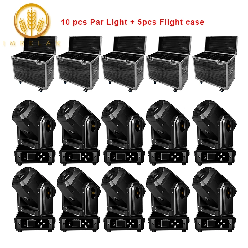

IMRELAX 10pcs LED Spotlight Moving Head Light With Flight Case Package 60W For DJ Party Disco KTV Nightclub With Free Shipping