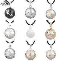 Baby Handprint Double Hearts Stars And Moon Pattern Mexican Bola Harmony Pregnancy Pendant Maternity Ball Angel Necklace 1