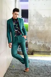 2017 последние конструкции пальто брюки Зеленая куртка мужской костюм Slim Fit 2 шт. Блейзер заказ смокинг жениха Пром Костюмы TERNO masculino