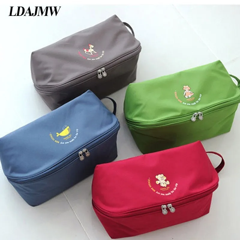 Ldajmw السفر قدرة كبيرة حقيبة للملابس داخلية داخلية الجوارب تخزين منظم الحقيبة مقسم حاوية مربع المنزل