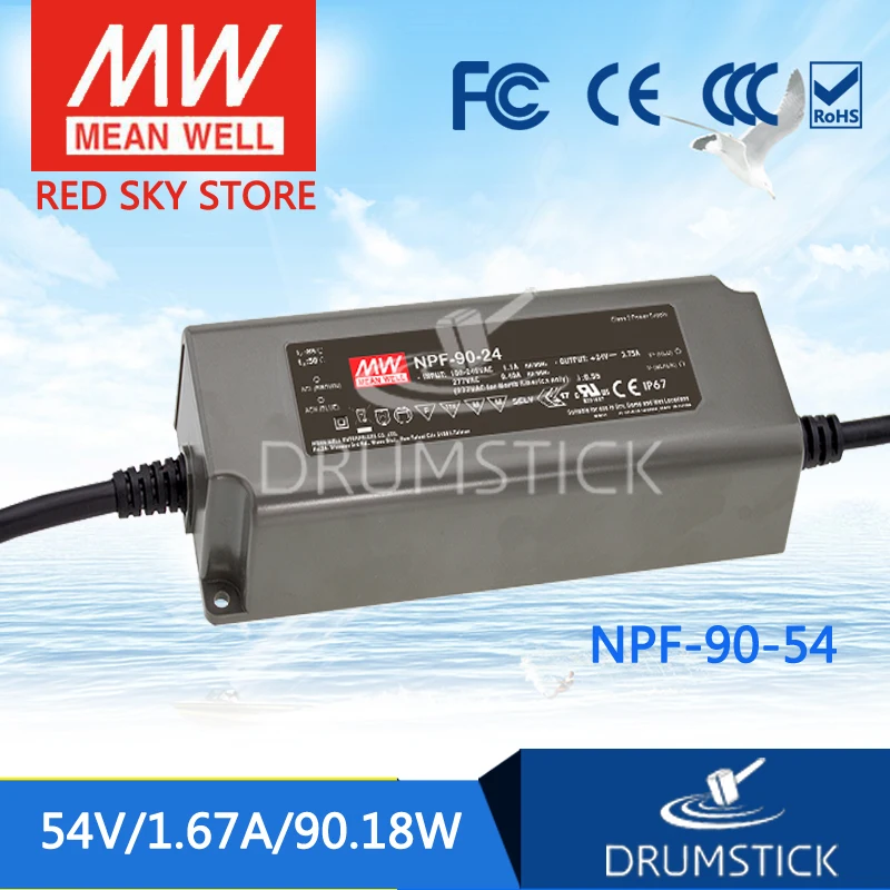 

MEAN WELL NPF-90-54 54V 1.67A meanwell NPF-90 54V 90.18W Single Output LED Switching Power Supply