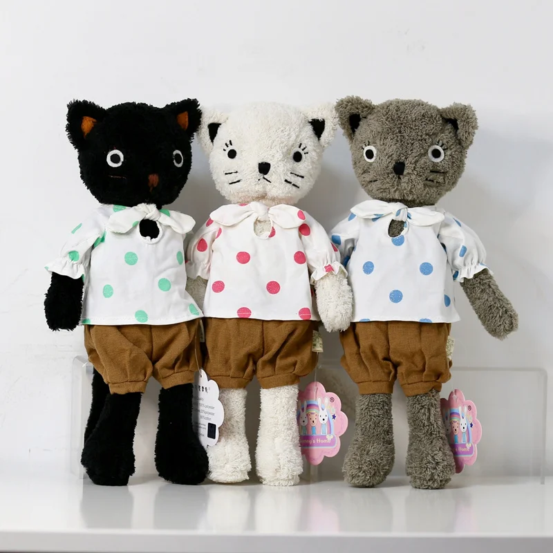 1 шт., милые мягкие плюшевые куклы с котом, одежда для кошек, плюшевые игрушки для девочек, детская одежда может быть изменена