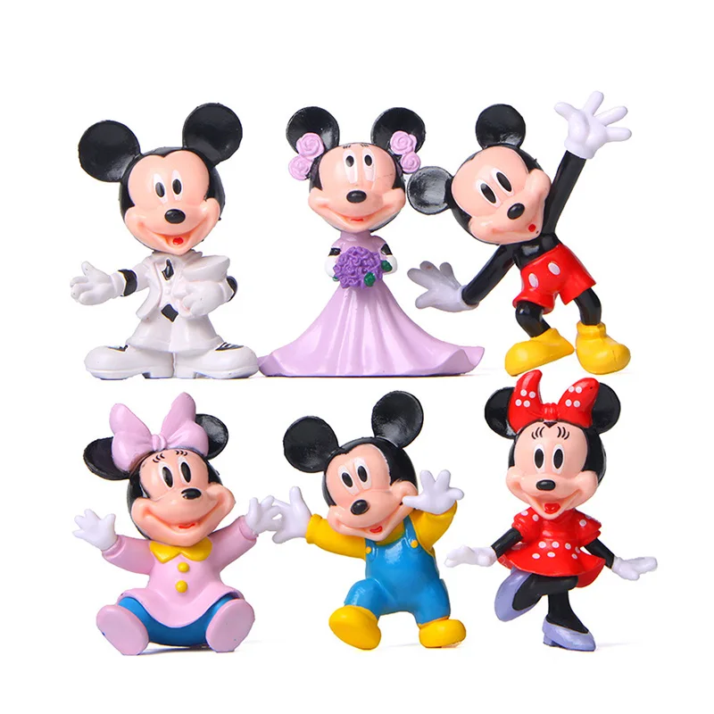 

6Pcs/Set Miniature Cute Cartoon Mouse Doll house Fairy Garden Ornament Wedding Decoration Catoon Childre's toy