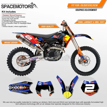 

MotoSpace Customized Team Graphics Backgrounds Decals 3M Custom Stickers For KTM SX SXF XCF 2007-2010 EXC EXCF XCW 2008-2011 017