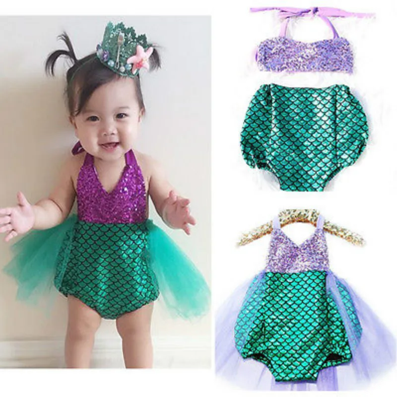 Baby Girls Bikini Mermaid Kids Gilr Swimwear Summer Children Girl Swimsuit Swimming Costume Set Suit