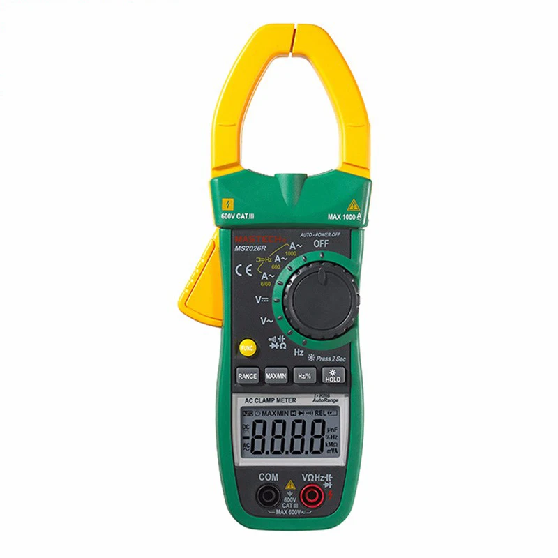 

Mastech MS2026R Digital Clamp Meter Tecrep Tester AC Ammeter AC/DC Voltmeter Resistance Frequency Detector Multimeter 1000A
