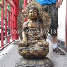 Bi001029 Тибет Буддизм бронза Амитабха Шакьямуни татхагата статуя Будды на цветок лотоса