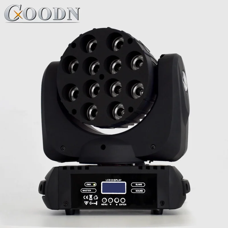 

LED 12x12W wash moving head led stage light rgbw RGBW 4in1 Quad LED Lamp Advanced 9/16 DJ DMX Channels For Professional Stage