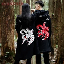 Zongke китайский стиль вышивка Duffle зимнее пальто для мужчин длинное шерстяное пальто для мужчин s пальто длинная куртка для мужчин пальто Зимняя мужская одежда