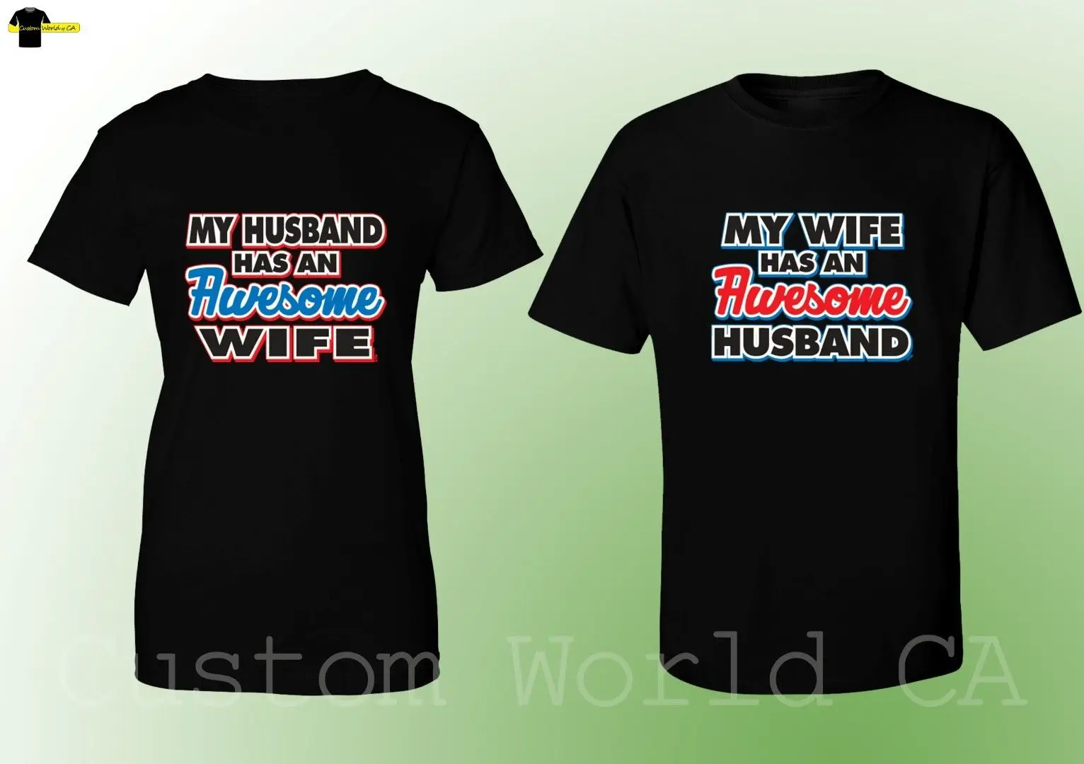 

2019 Hot Sale 100% cotton Couple Matching T-Shirts - My Husband Wife Has An Awesome Wife Husband Tees XT Tee shirt