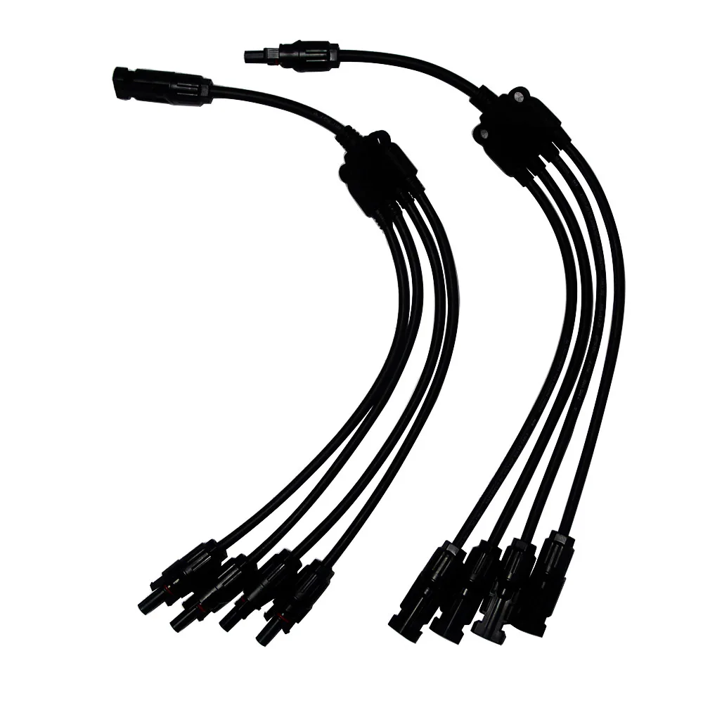 

1Pairs solar panel Connector Y type 4 in 1 male and female solar cable connect, IP67 1 to 4 Y Style Branch Connector