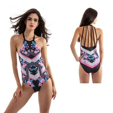 Цельный купальник полиэстер Сексуальная Пляжная боди Купальники Женщины выдалбливают спинки купальный костюм Купальники женские пляжные
