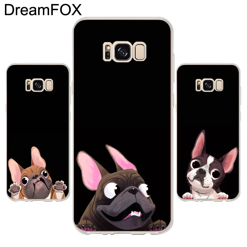 DREAMFOX K055 cute dog Soft TPU Silicone Case Cover For Samsung Galaxy Note S 6 7 8 9 Edge Plus Grand Prime |
