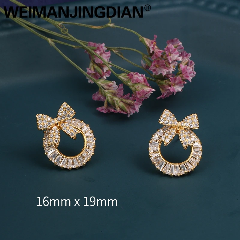 WEIMANJINGDIAN марки Cubic Zirconia фианит, циркон, кристалл Starburst, серьги со шпилькой, для Для женщин в серебряное или золотое Цвета