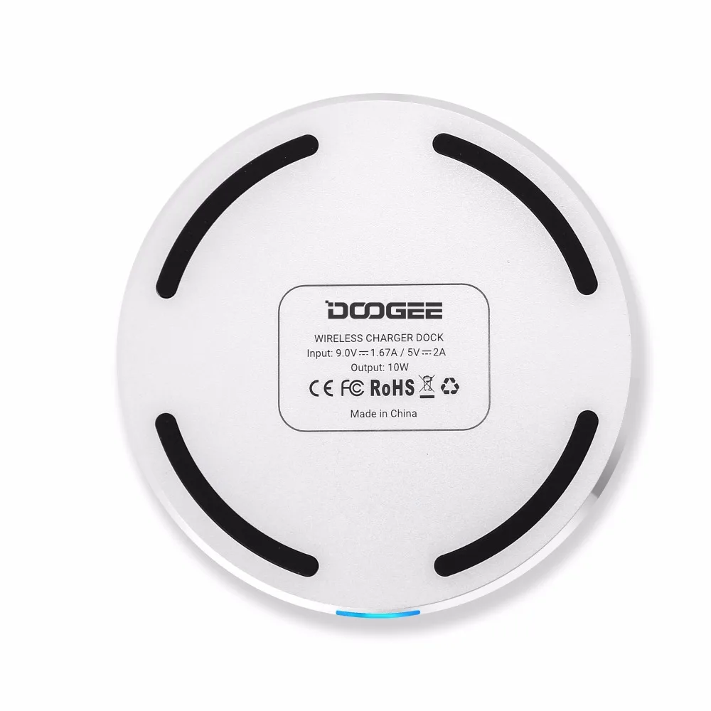 Najtaniej 2019 nowa bezprzewodowa ładowarka DOOGEE C2 10W wyjście 5 V 2A 9 V 1.67A LED skórzana przenośna ładowarka doogee bl9000