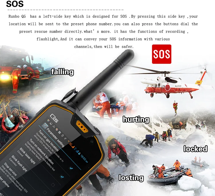 Runbo Q5 портативный мобильный телефон UHF IP67 Водонепроницаемый смартфон LTE 4 5 дюймов