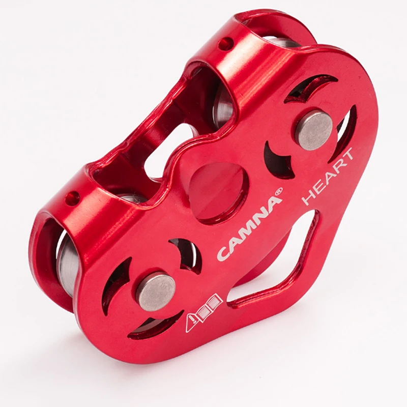 Outdoor climbing rock climbing cable rope pulley/aerial /hoisting heart-shaped/double-axis double pulley group CE certif Outdoor climbing rock climbing cable rope pulley/aerial /hoisting heart-shaped/double-axis double pulley group CE certif
