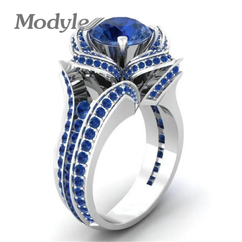 

Modyle 2019 New Hot Fashion Top Grade 2 Colors Cubic Zirconia Flower Ring For Women Wholesale
