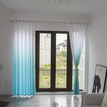 

1pc Gradient Curtains Printed Kitchen Decoration Window Treatments for Living Room bedroom Divider semi-blackout curtains 5color