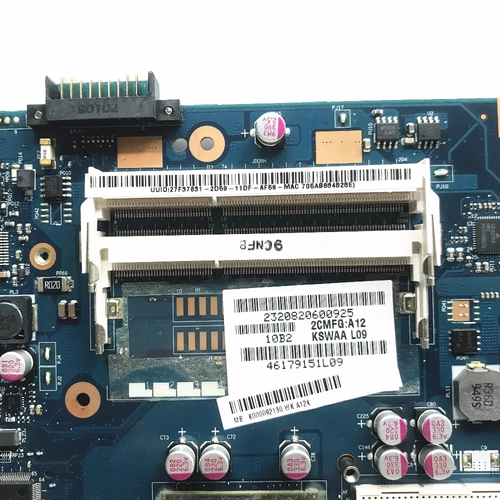 Высококачественная материнская плата для ноутбука Toshiba L500 K000092130 KSWAA LA 4982P 100%