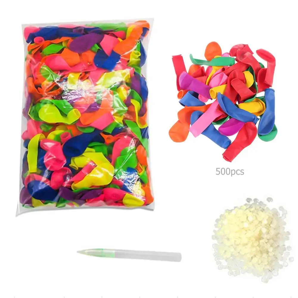 

500pcs Water Balloons Multicolor Latex Filling Water Balloon Kids Summer Outdoor Beach Toy Water Fun Balloons
