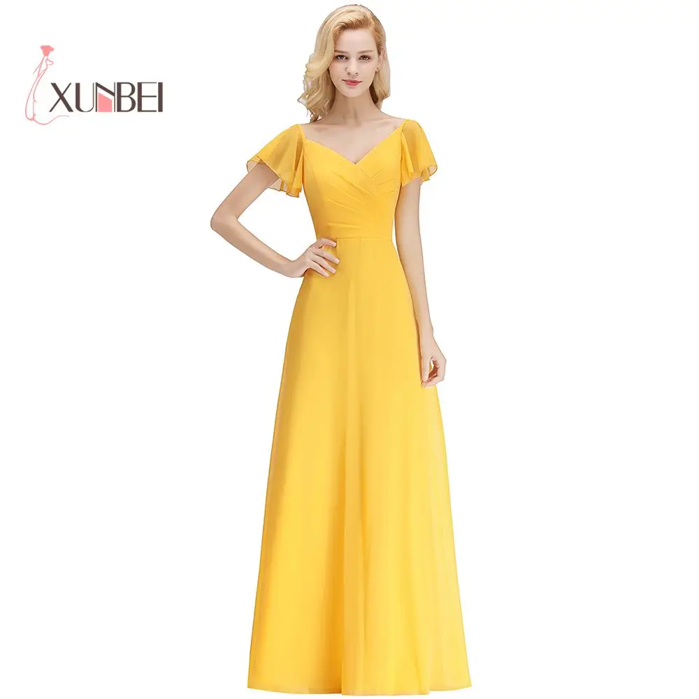 A-Line Short Sleeve Chiffon Dress