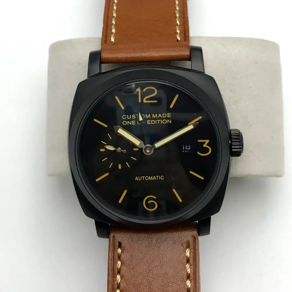 2020 мужские часы 47 мм BOMAX Марина GMT автоматическое движение PVD Черный корпус из