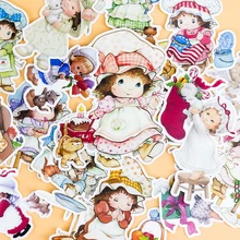 Adesivos de papel de fada infantil, adesivos fofos criativos para scrapbooking, desenhos animados, à prova d'água, 16 peças