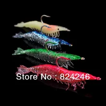 16 шт./лот, мягкие пластиковые рыбалка блестящие шимп креветки приманки батыс с крючками