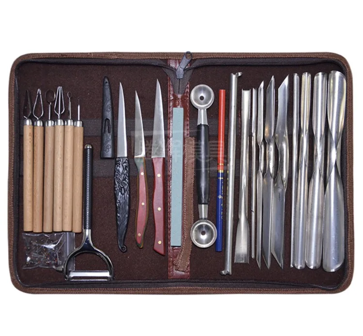 

1SET Chef Fruit vegetable carving knife professional engraving tool set