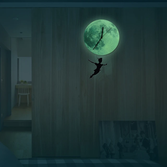 Funlife Tm Glow In The Dark Moon Wall Clock Exclusive Funlife Tm Glow In The Dark Moon Wall Clock Exclusive Peter Pan