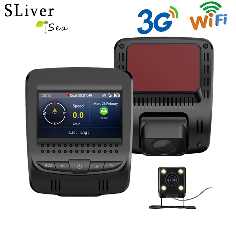 

SLIVERYSEA 2.45"TFT 3G Dual lens FHD 1080P Dash Cam GPS Track log Remote Live View Two Way Talk Car Dvr Video Recorder