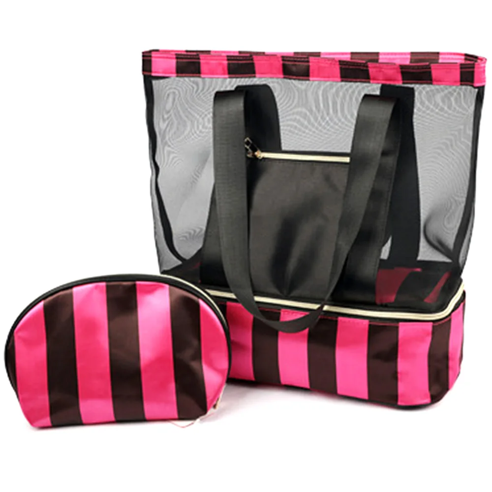 34*15,5*40 см, женская сумка для плавания, сетчатые сумки, сумки, сумки для влажных и сухих купальников, Сетчатая Сумка для путешествий, бассейна, пляжа, Коллекция сумок - Цвет: Черный цвет