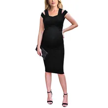 LONSANT платье для беременных, женское платье без рукавов, облегающее, однотонное, с рюшами, до колена, сексуальное платье для беременных, с открытыми плечами, повседневная одежда