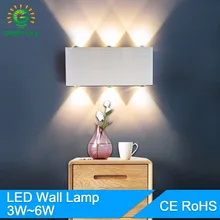 Светодиодный настенный светильник, современный, 2 Вт, 4 Вт, 6 Вт, 8 Вт, светодиодный, настенный светильник, AC85-265V, алюминиевый, декоративный, настенный, бра, для спальни, кровати, прикроватного, внутреннего освещения