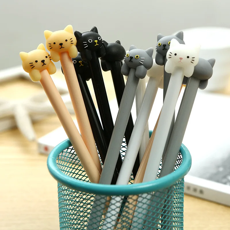 cheap Novelty Creative Cat Gel Pen Cartoon Pen for Children #039;s Gift Stationery Supplies Korean School Office Material Escolar
